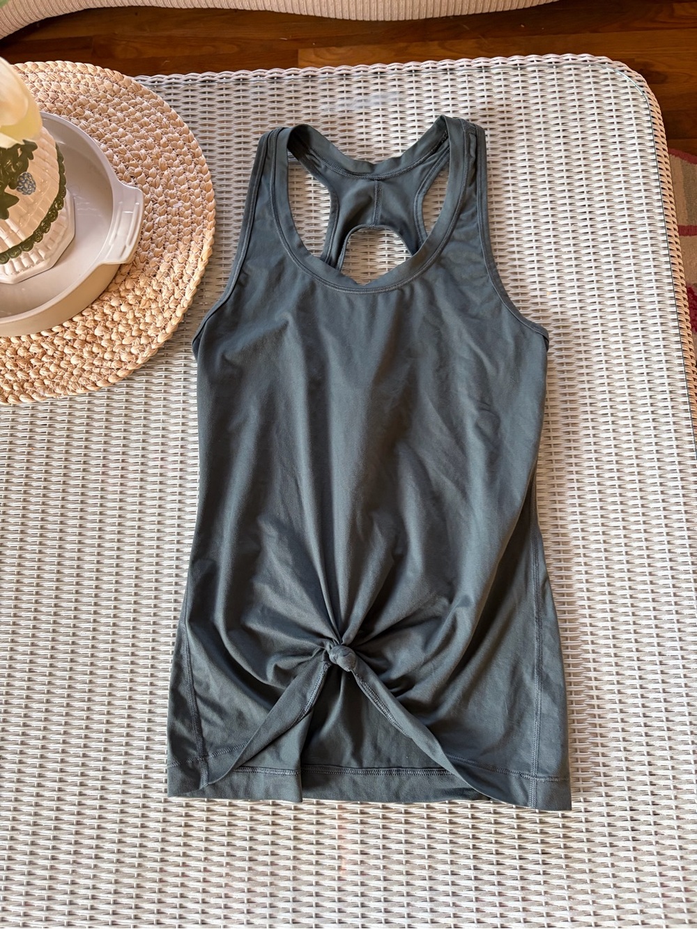 Knot-Front Racerback Tank Top